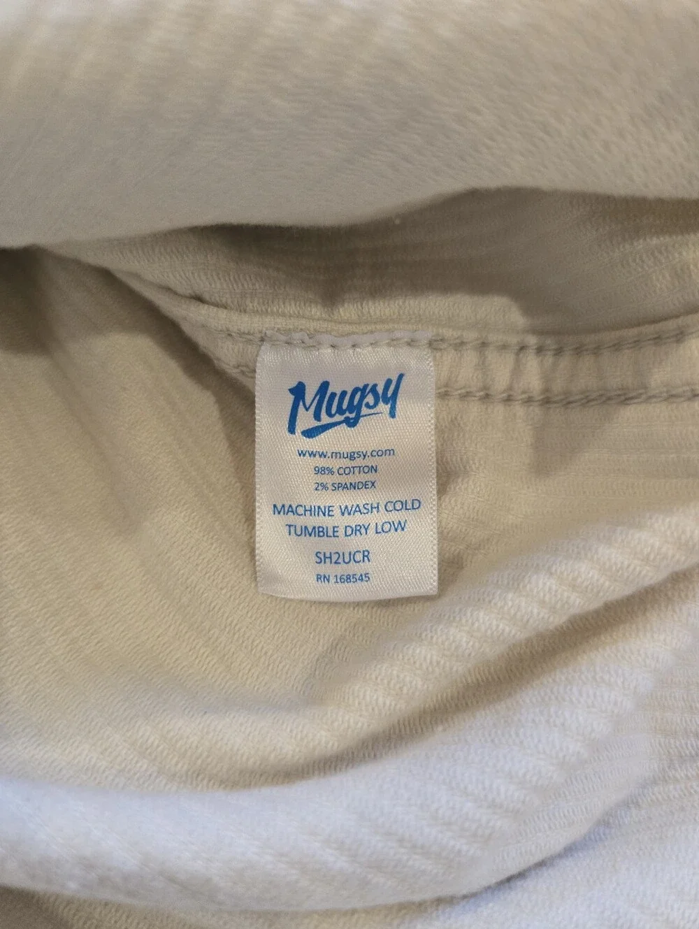 Mugsy Heavy Utility Corduroy Shirt Men Large Button Down Cream Long Sleeve Soft